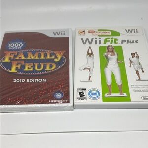 🎮 Nintendo Wii Game Bundle – Wii Fit Plus + Family Feud 2010 Edition (2 Games)